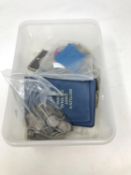 A large quantity of three pence pieces, six pences (mostly circa 1950), Five shilling piece 1951,