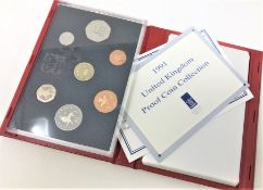 Royal Mint - United Kingdom proof coin collection 1991 (red)