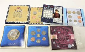 Four coin collection issues - 1990 Brilliant uncirculated coin collection,