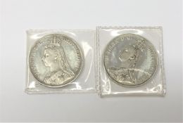 Two Victorian crowns 1890 and 1892,
