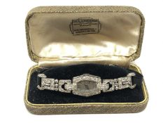 A good quality Art Deco platinum and diamond cocktail watch, 12.