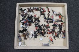 A small quantity of metal military figures,