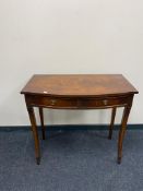 A reproduction nest of tables together with a two drawer side table