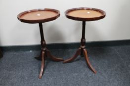 A pair of reproduction wine tables