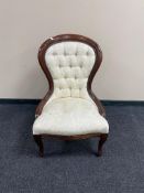 A Victorian style buttoned bedroom chair