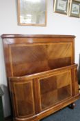 An Edwardian inlaid mahogany 4'6 bed stead