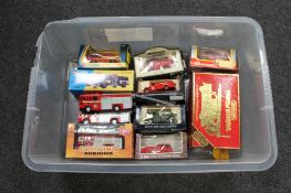 A box of die cast Corgi classics and die cast vehicles etc
