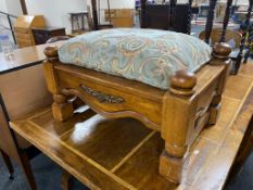 A reproduction mahogany footstool