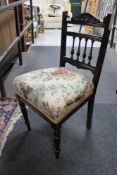 An Edwardian dining chair