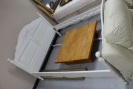 A painted classical style 5' bed frame