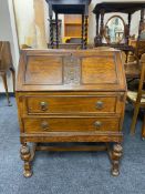 An Edwardian oak bureau