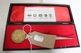 A Stuart Devlin silver commemorative letter opener