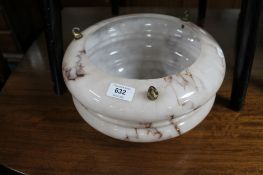 Two mid century coloured glass light shades