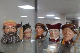 Five Royal Doulton character jugs including The Cardinal (5)