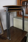 Three metal stools