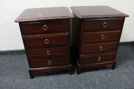 A pair of Stag four drawer bedside chests