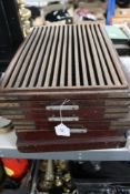 An antique multi section printer's chest