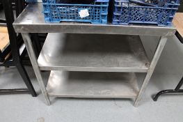 A stainless steel preparation table