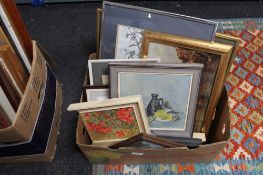 A box of pictures and prints,