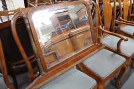A 19th century bevelled overmantel mirror.
