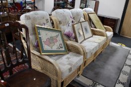 A three piece conservatory suite