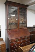 A George III mahogany bureau bookcase