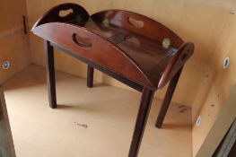 A mahogany butler's tray on stand.