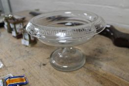 An early 19th century etched glass comport,