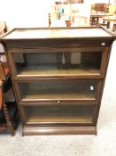 An Edwardian stacking oak bookcase, height 113 cm, depth 36 cm, width 87 cm.