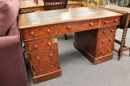 A Victorian mahogany pedestal desk