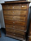 A nineteenth century mahogany seven drawer chest
