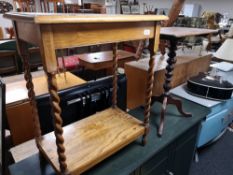 An oak occasional table together with a Victorian occasional table