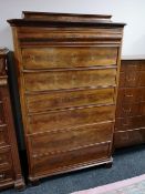 A nineteenth century mahogany seven drawer chest