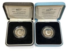 Two silver proof two-pound coins, The 50th Anniversary of the United Nations,