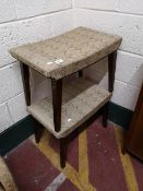 A pair of mid century upholstered dressing table stools