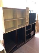 Four sets of bookshelves.