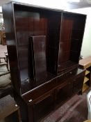 A continental mahogany bookcase.