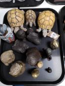 A tray of animal ornaments,