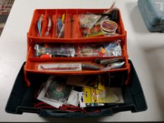 A fisherman's chest containing lures,