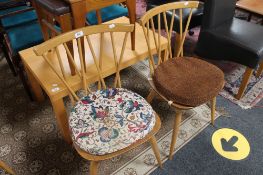 A pair of Ercol kitchen chairs