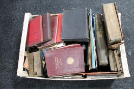 A box of books, antique and later,