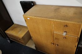 A mid century Meredew furniture gentleman's wardrobe and dressing chest