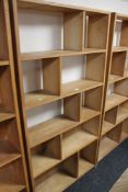 A multi section plywood bookcase CONDITION REPORT: 181cm high by 92cm wide by 24cm