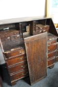 A George III oak bureau (a/f)