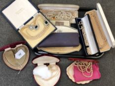 Approximately thirteen pearl necklaces,