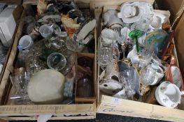 A large quantity of bric-a-brac : china, glass, cookie jar, ceramics, mantel clocks, puzzle,