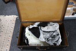 A trunk containing various pub glasses etc