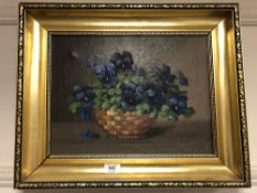 Continental school : oil on canvas depicting flowers in a vase