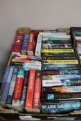 A box of paperback books