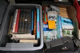 Two boxes of railway books, Eagle book of trains,